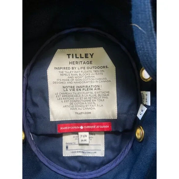 New Tilley T1 Iconic Bucket Hat Medium 7 1/4 New Navy Unisex MSRP$109 - Picture 5 of 16